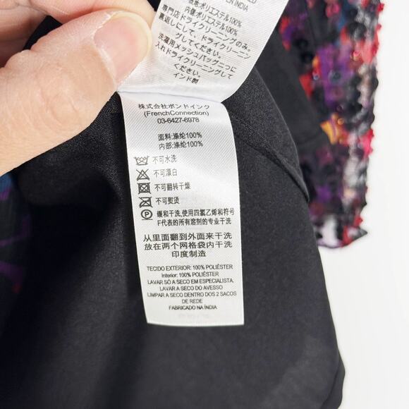 French Connection 4 Purple Red Black Inari Embellished Leopard Sequin Mini Dress - Picture 10 of 15